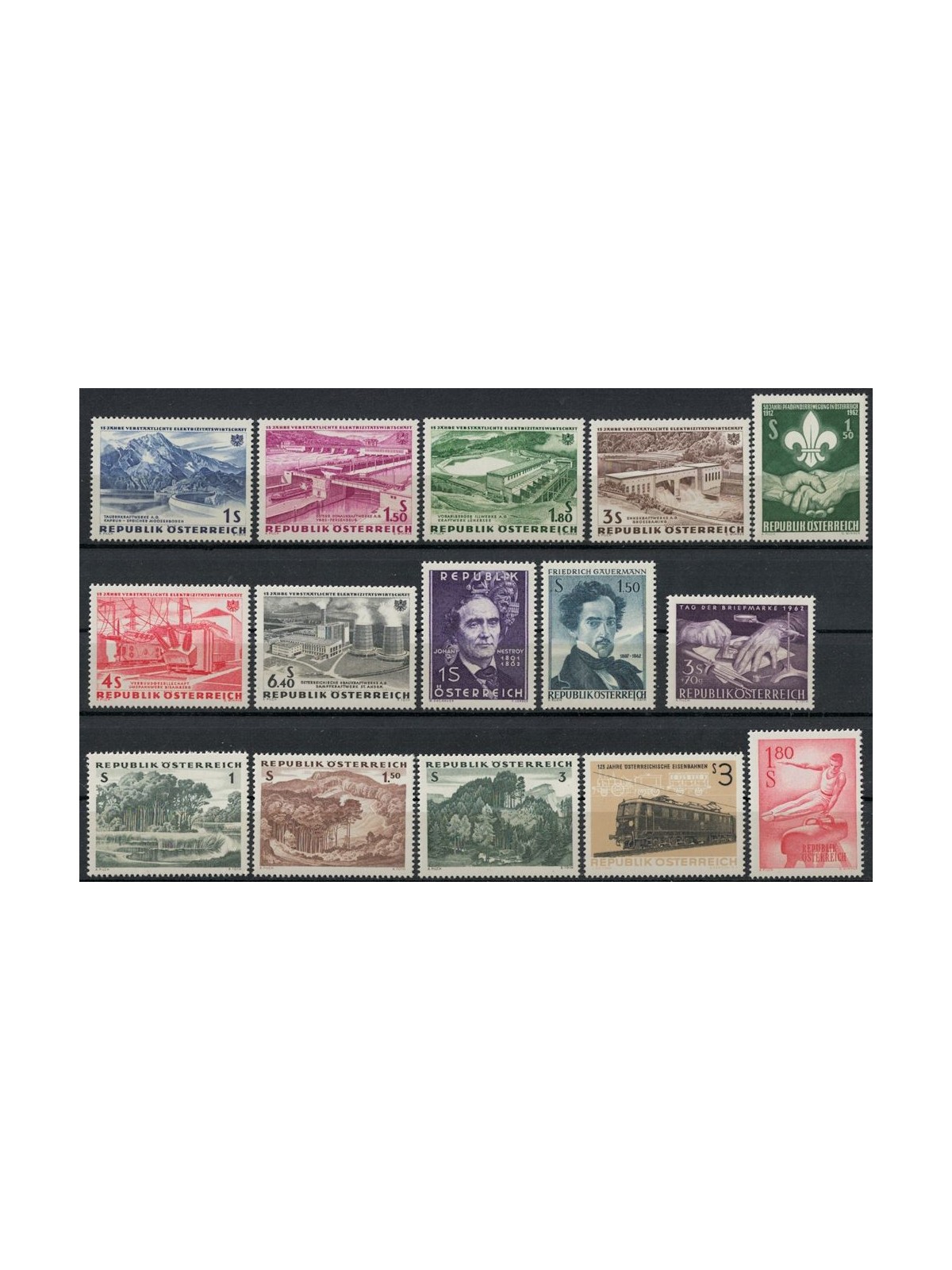 AUSTRIA 1962 Complete vintage 15v MNH**