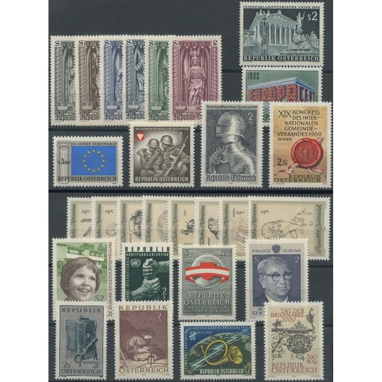 AUSTRIA 1969 Complete vintage 28v MNH**
