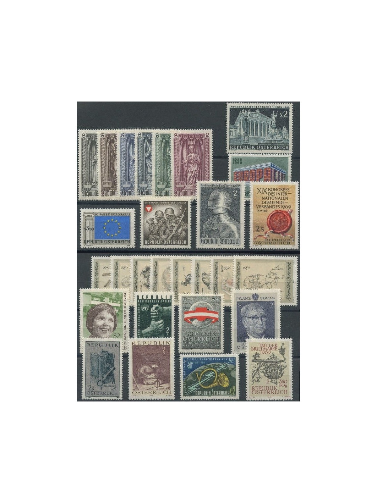 AUSTRIA 1969 Annata completa 28v MNH**