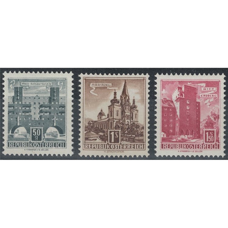 AUSTRIA 1960-65 Vedute, formato ridotto 3v MNH**