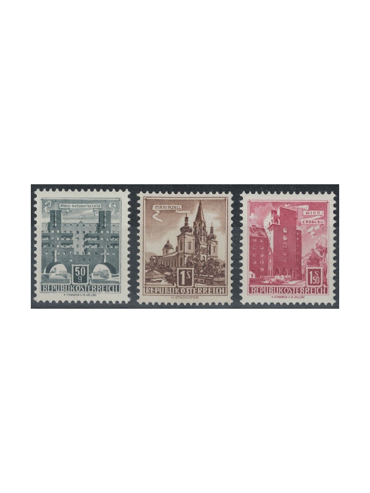 AUSTRIA 1960-65 Vedute, formato ridotto 3v MNH**