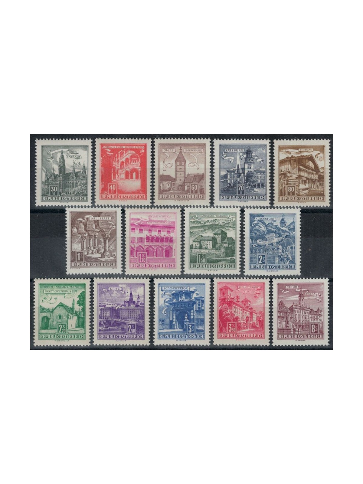AUSTRIA 1962-70 Views and historical monuments 14v MNH**