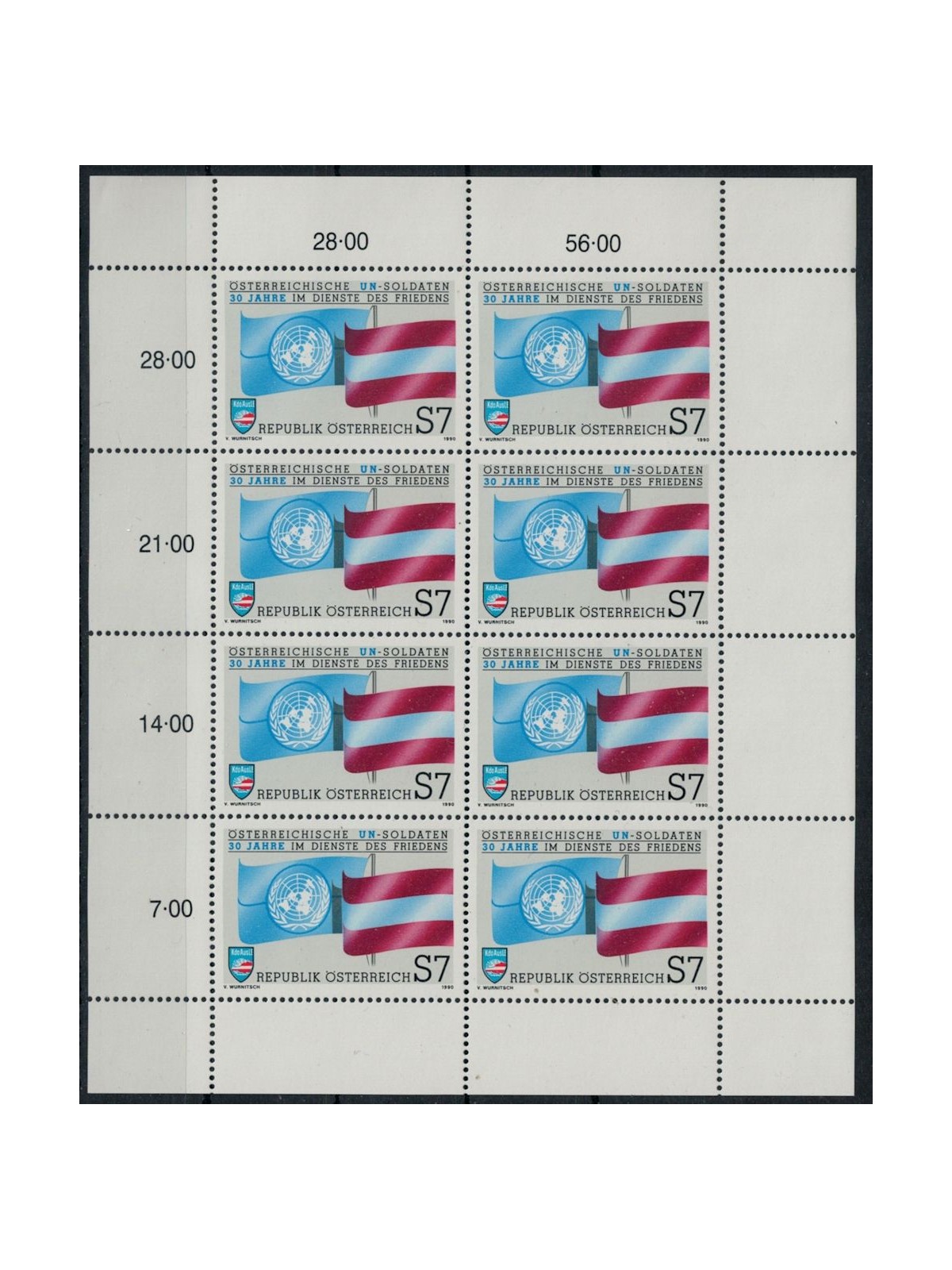 AUSTRIA 1990 Soldati austriaci nell'Onu MF MNH**