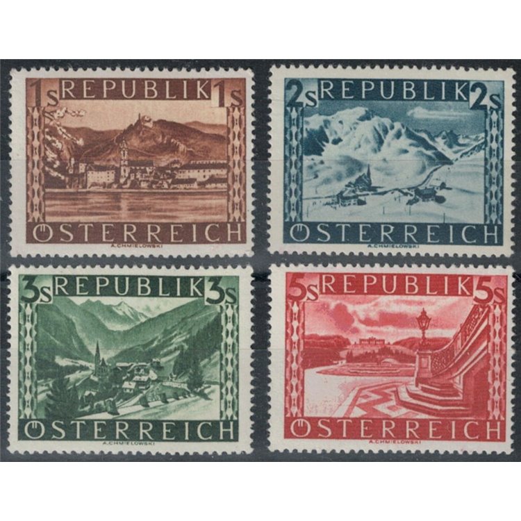AUSTRIA 1945 Views, landscapes (shillings) 1st type 4v MNH**
