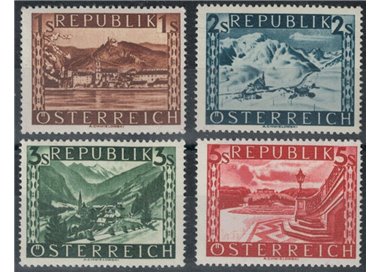 AUSTRIA 1945 Vedute, paesaggi (scellini) 1° tipo 4v MNH**