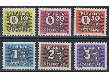 AUSTRIA 1986 Postage Due 6v MNH**