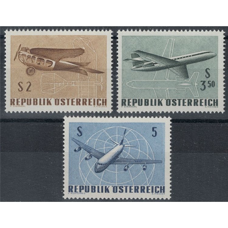 AUSTRIA 1968 Airmail 3v MNH**