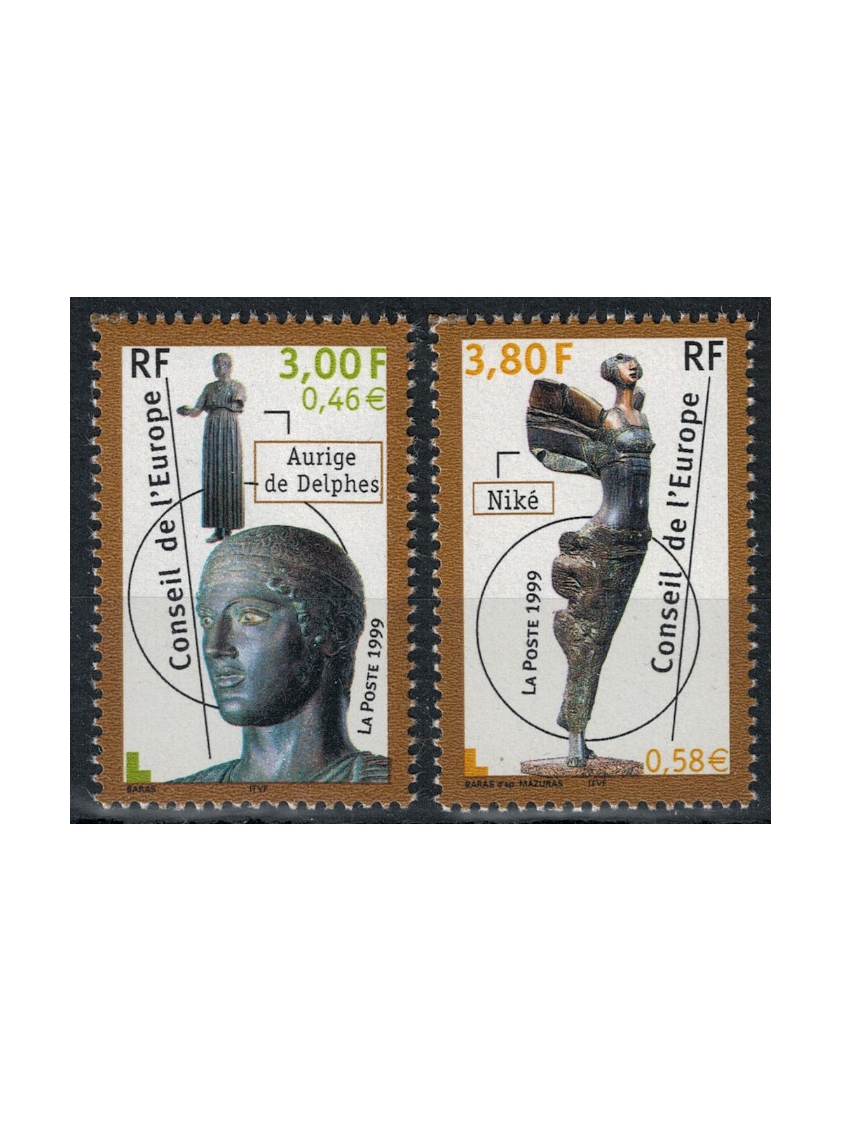 FRANCE 1999 Service (Council of Europe) 2v MNH**