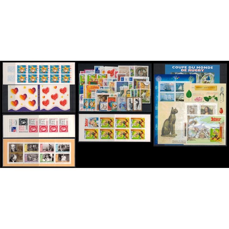 FRANCE 1999 Complete Year 65v + 5 s/s + 5 booklet MNH**