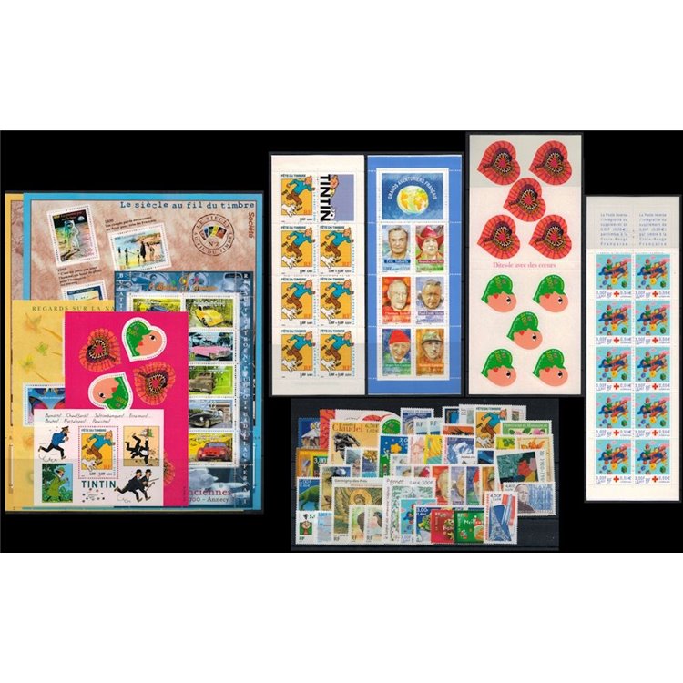 FRANCE 2000 Complete Year 52v + 6 s/s + 4 booklet MNH**