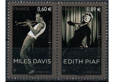 FRANCE 2012 Edith Piaf and Miles Davis 2v MNH**