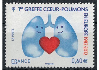 FRANCE 2012 Heart and lung transplant MNH**