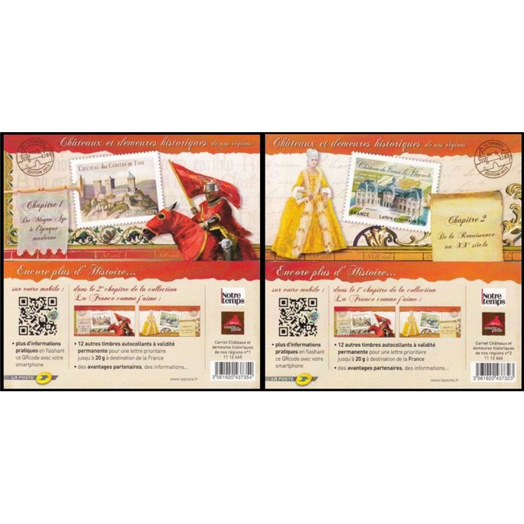 FRANCE 2012 Castles and Historic Buildings 2 booklet MNH**