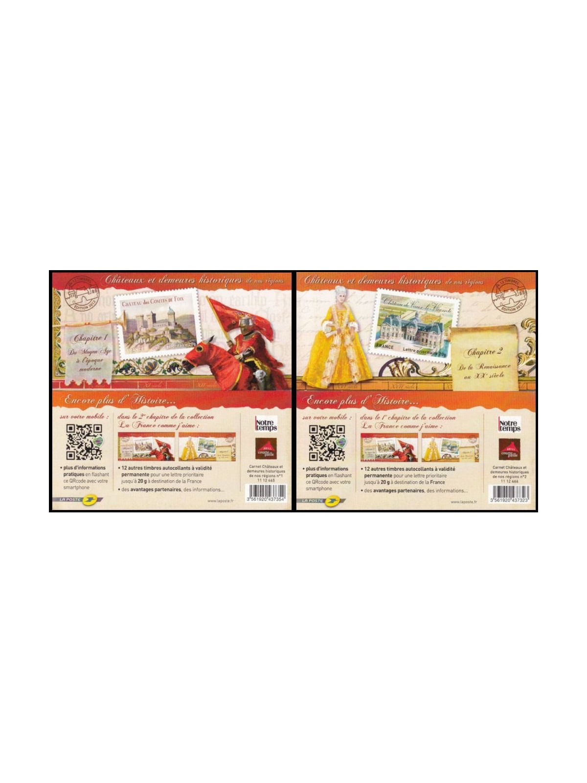 FRANCIA 2012 Castelli ed edifici storici 2 LB MNH**