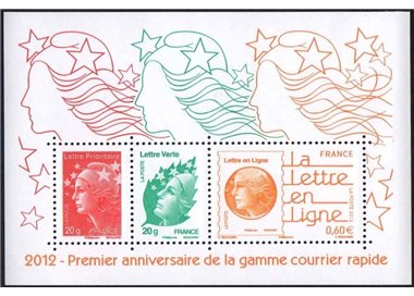 FRANCE 2012 Postal Rates s/s MNH**