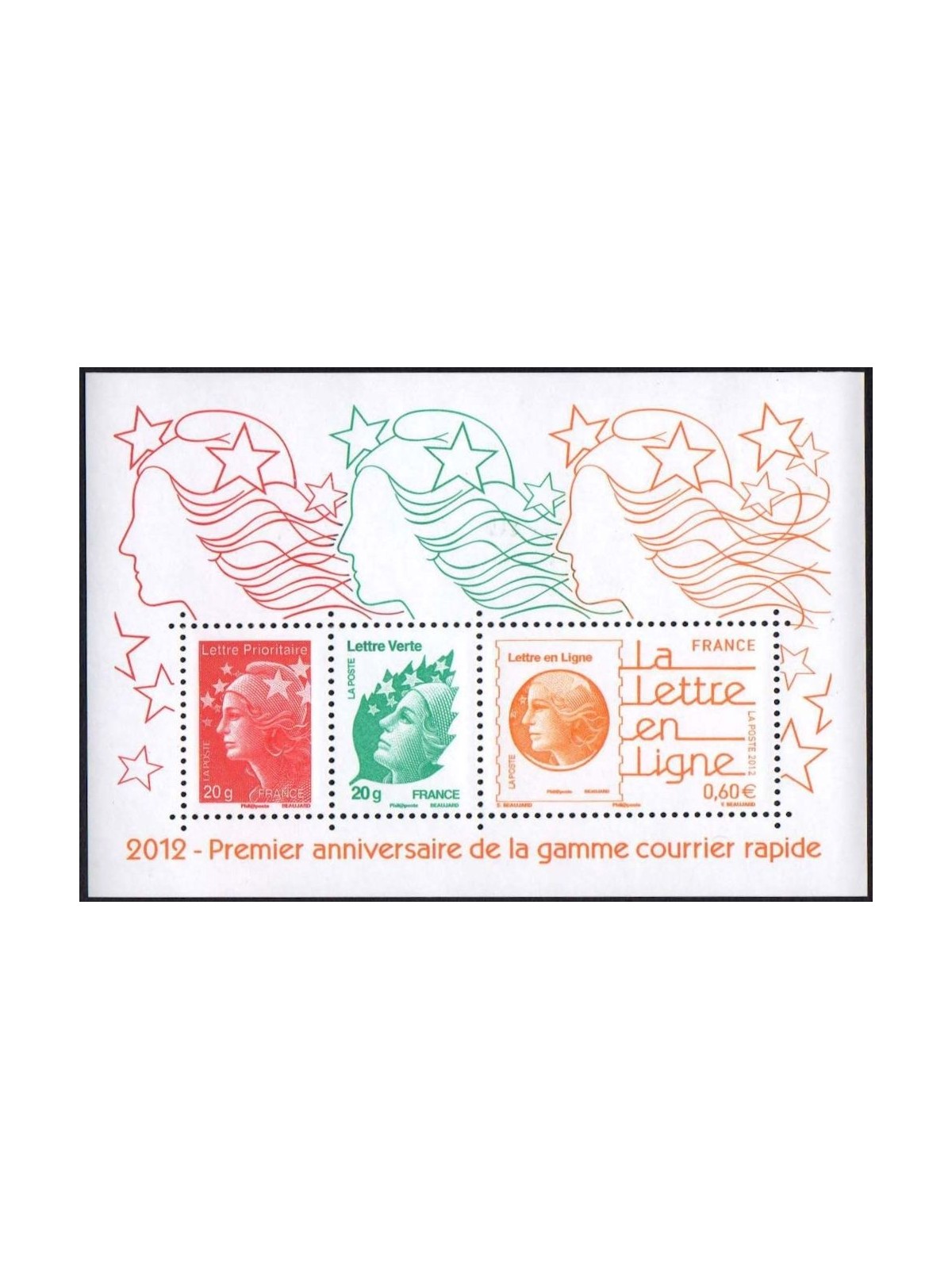 FRANCE 2012 Postal Rates s/s MNH**