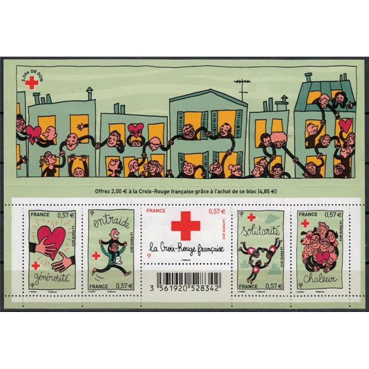 FRANCE 2012 Red Cross s/s MNH**