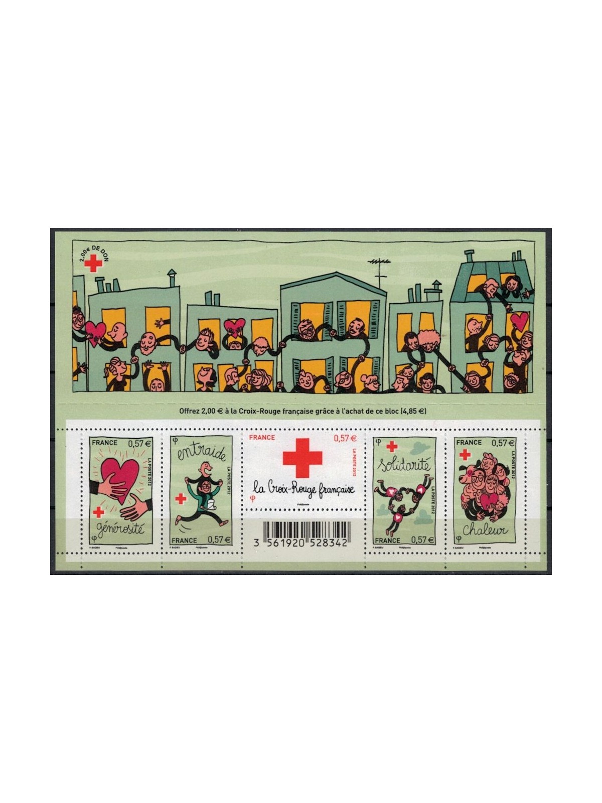 FRANCE 2012 Red Cross s/s MNH**