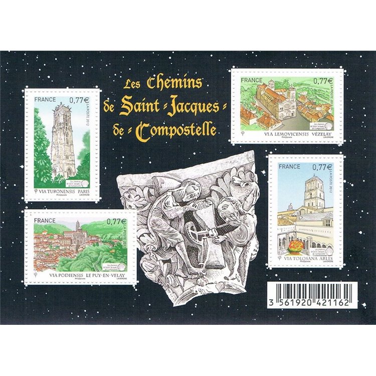 FRANCE 2012 Camino de Santiago de Compostela s/s MNH**