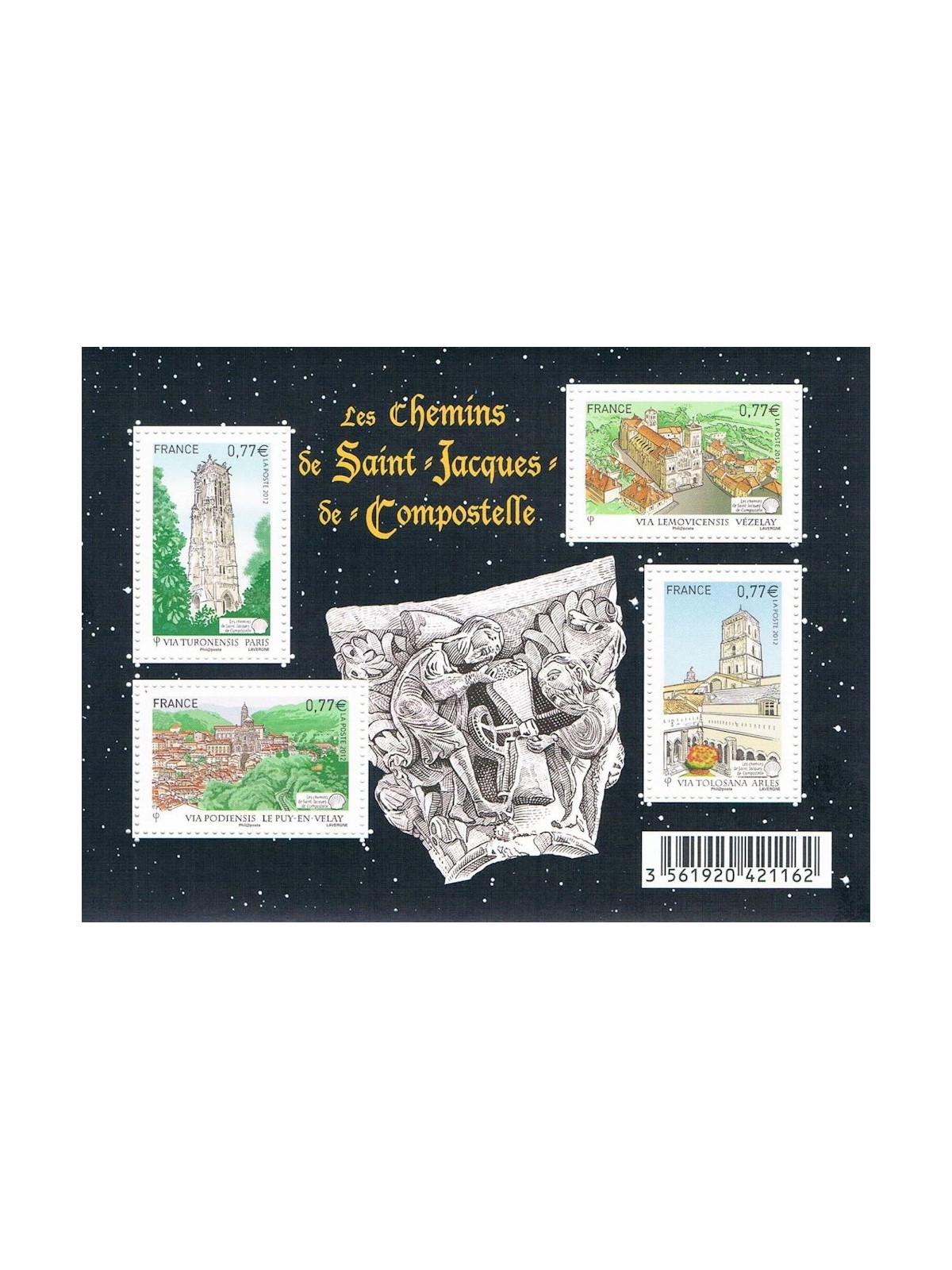 FRANCE 2012 Camino de Santiago de Compostela s/s MNH**