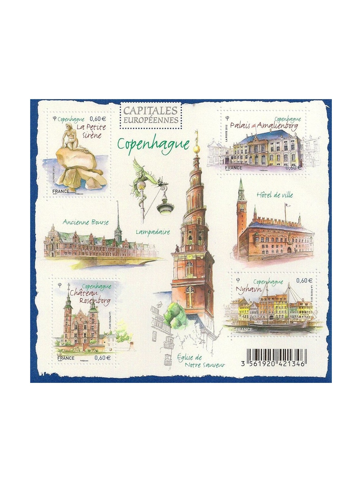 FRANCIA 2012 Capitali Europee (Copenhagen) BF MNH**