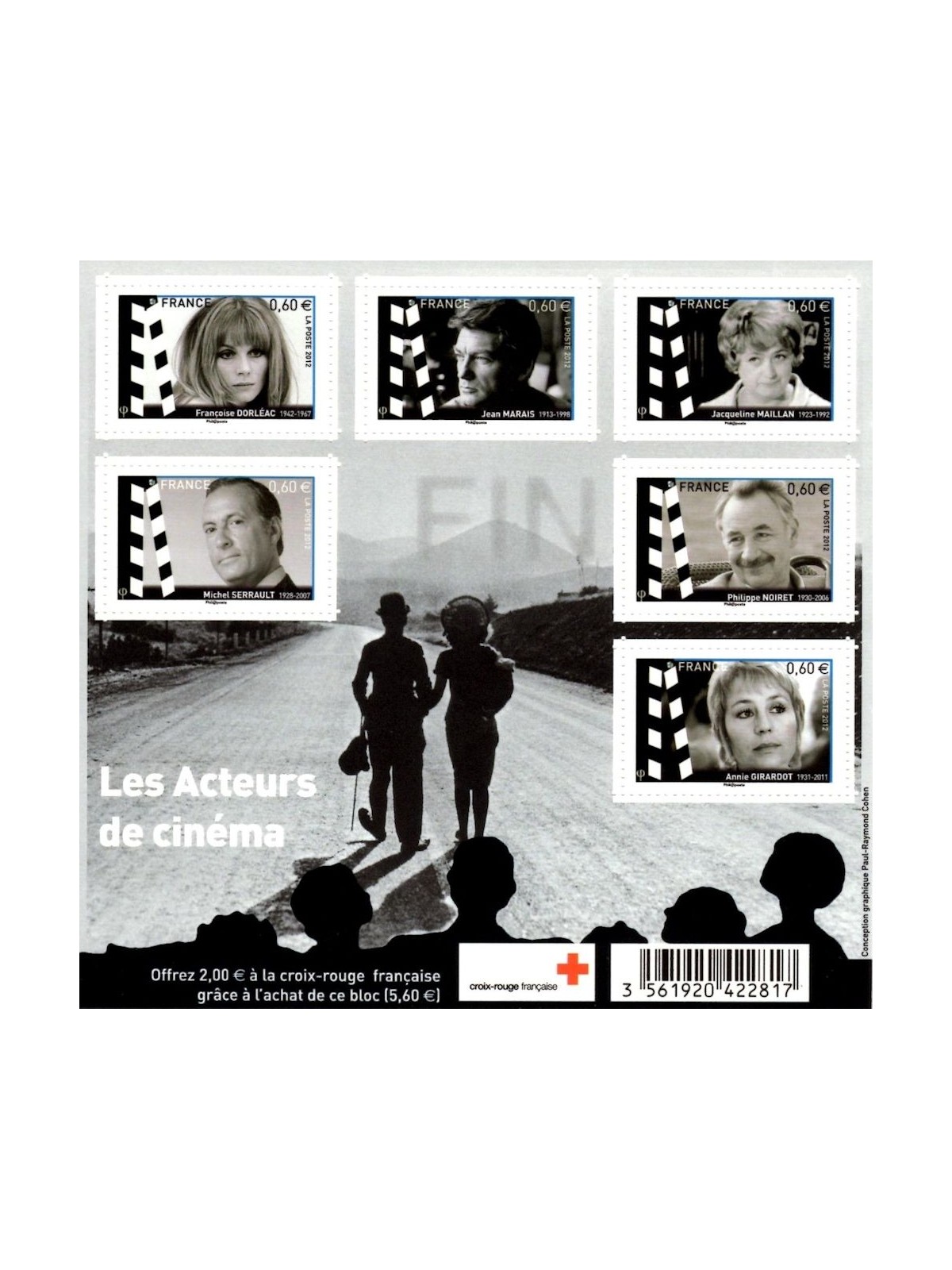 FRANCIA 2012 Attori del cinema BF MNH**