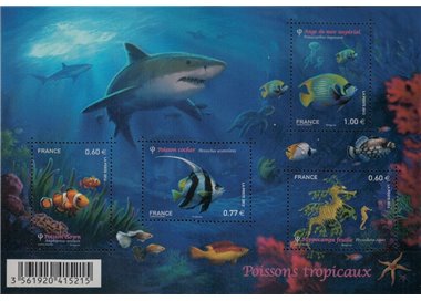 FRANCIA 2012 Pesci tropicali BF MNH**