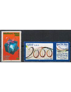 FRANCE 1999 Best Wishes for 2000 2v MNH**
