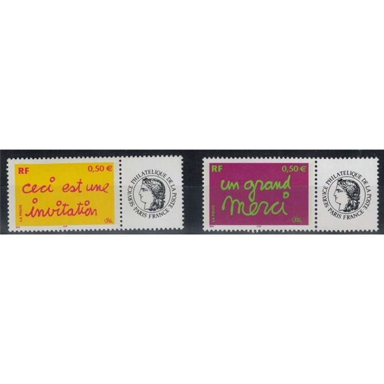 FRANCE 2004 Greeting stamps (from m/s) 2v MNH**