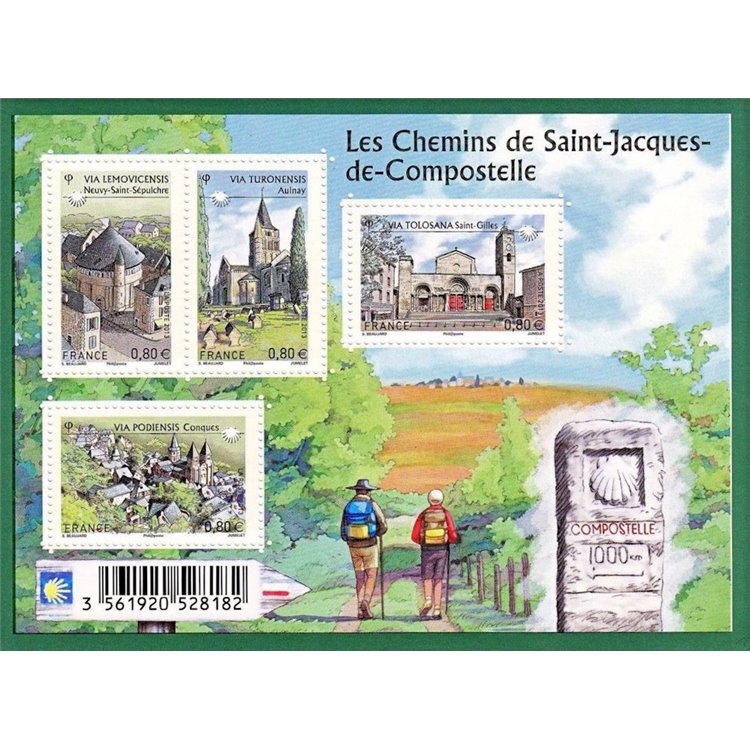 FRANCIA 2013 Cammino Santiago di Compostela BF MNH**