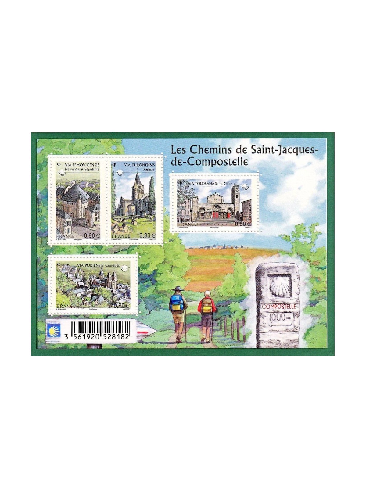 FRANCIA 2013 Cammino Santiago di Compostela BF MNH**