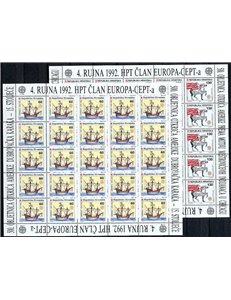 CROAZIA 1992 Europa (con stemma) 2 MF MNH**