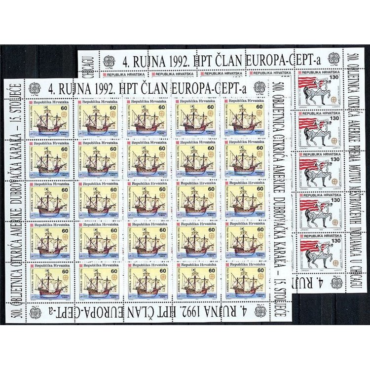 CROATIA 1992 Europe (with coat of arms) 2 m/s MNH**
