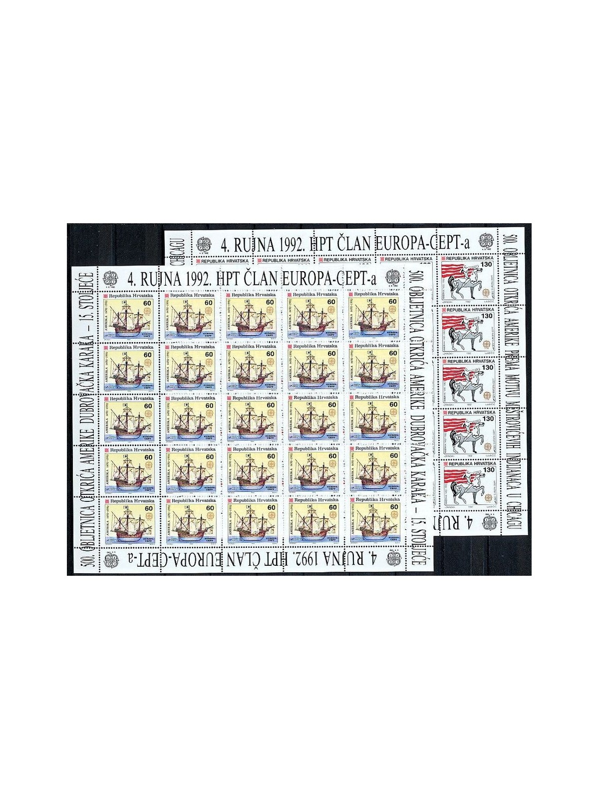 CROAZIA 1992 Europa (con stemma) 2 MF MNH**