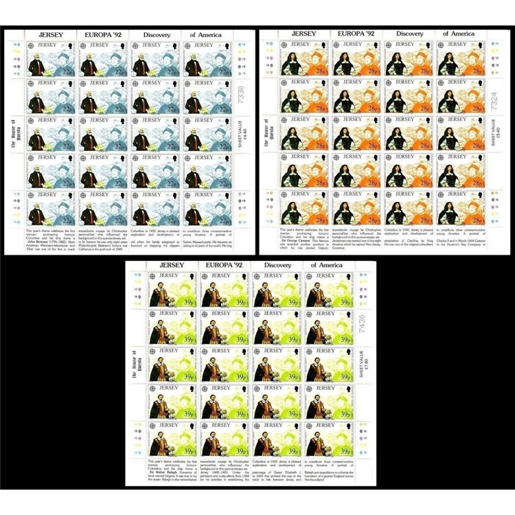 JERSEY 1992 Europe 3 m/s MNH**