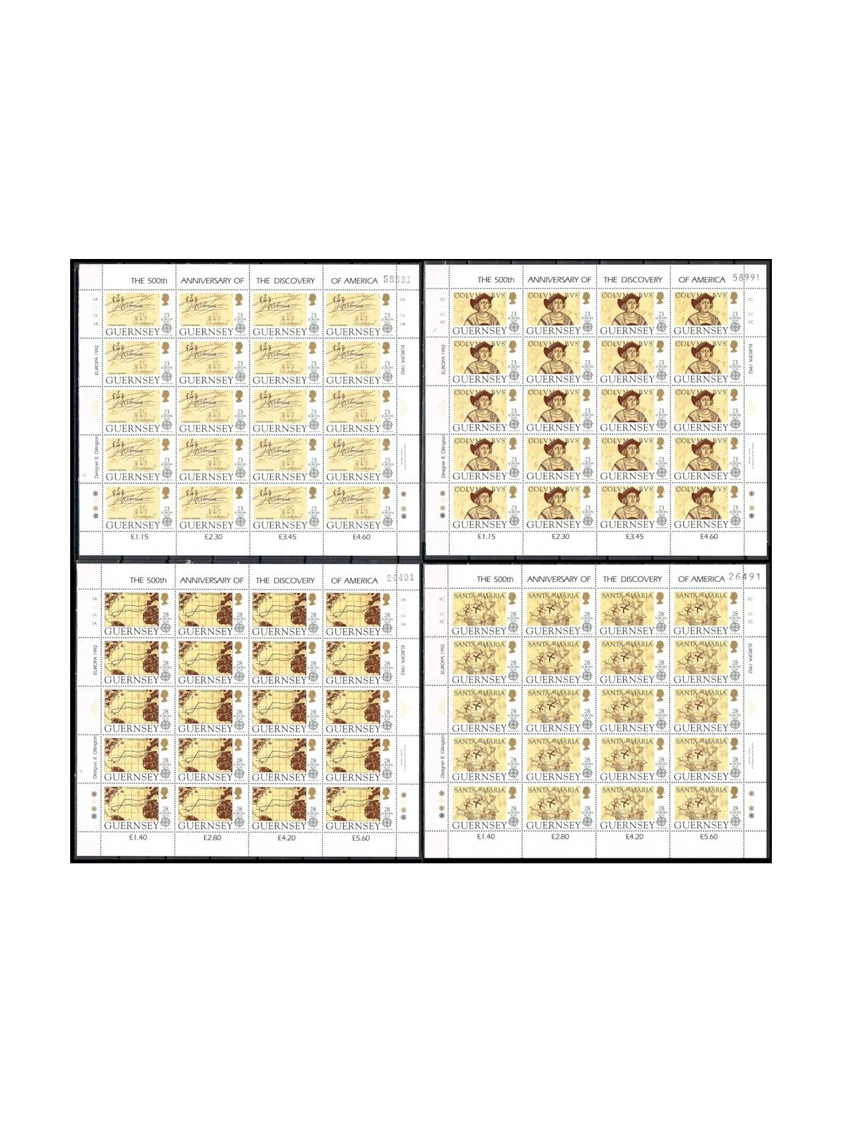 GUERNSEY 1992 Europe 4 m/s MNH**
