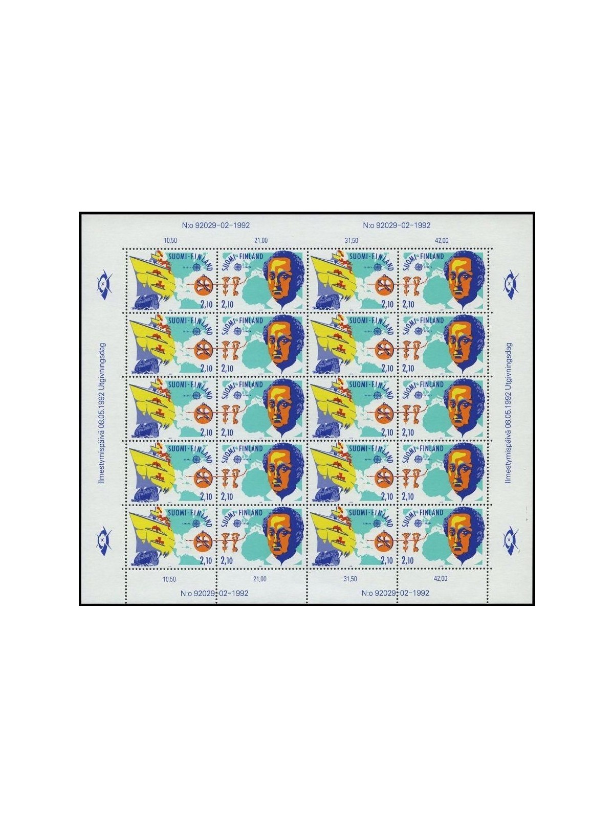 FINLANDIA 1992 Europa MF MNH**