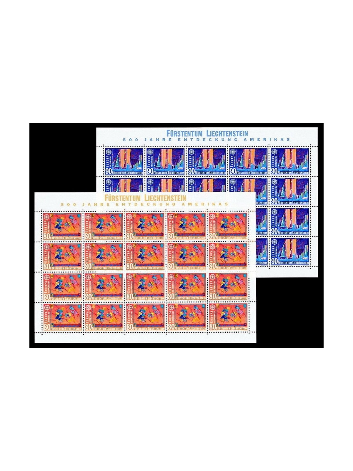 LIECHTENSTEIN 1992 Europe 2 m/s MNH**