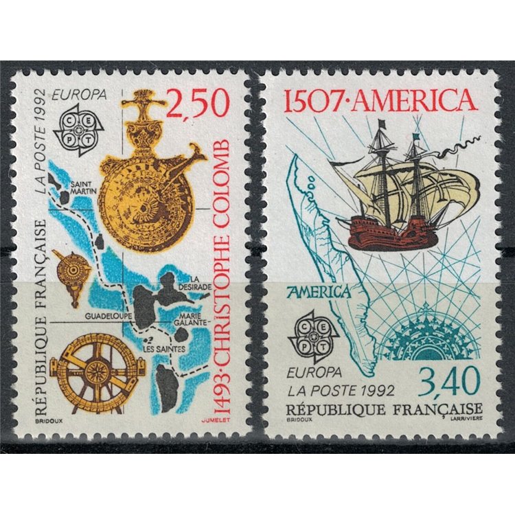 FRANCE 1992 Europe 2v MNH**
