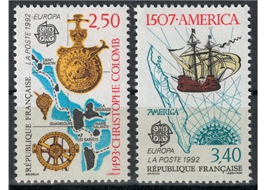FRANCE 1992 Europe 2v MNH**