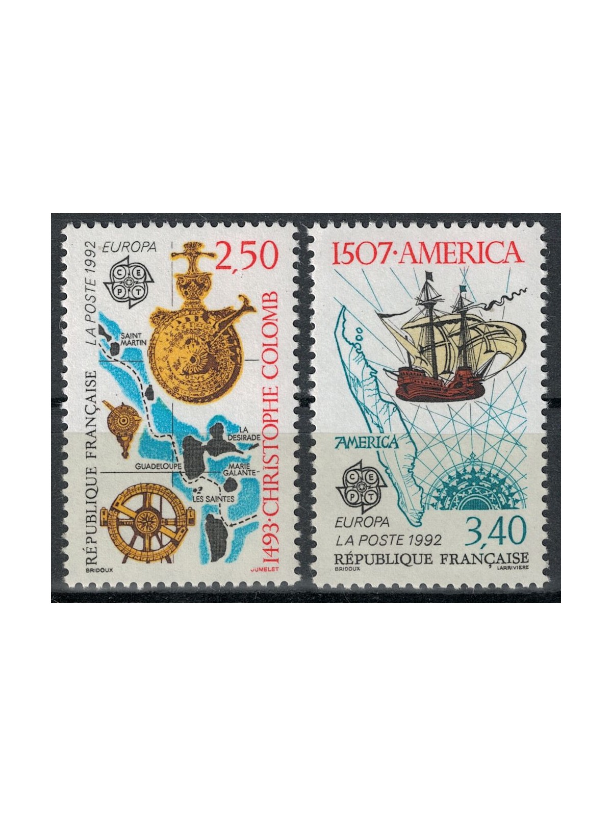 FRANCE 1992 Europe 2v MNH**