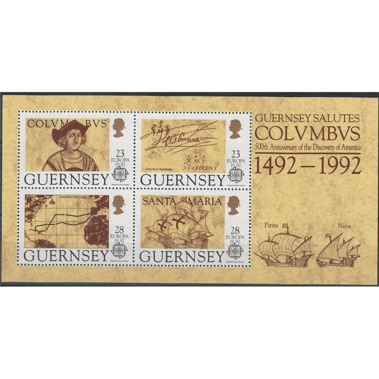 GUERNSEY 1992 Europa BF MNH**