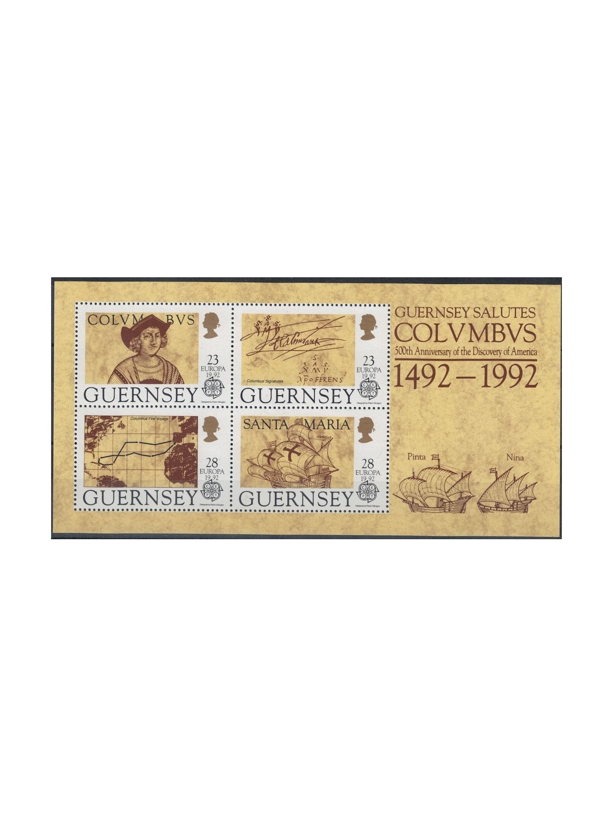 GUERNSEY 1992 Europa BF MNH**