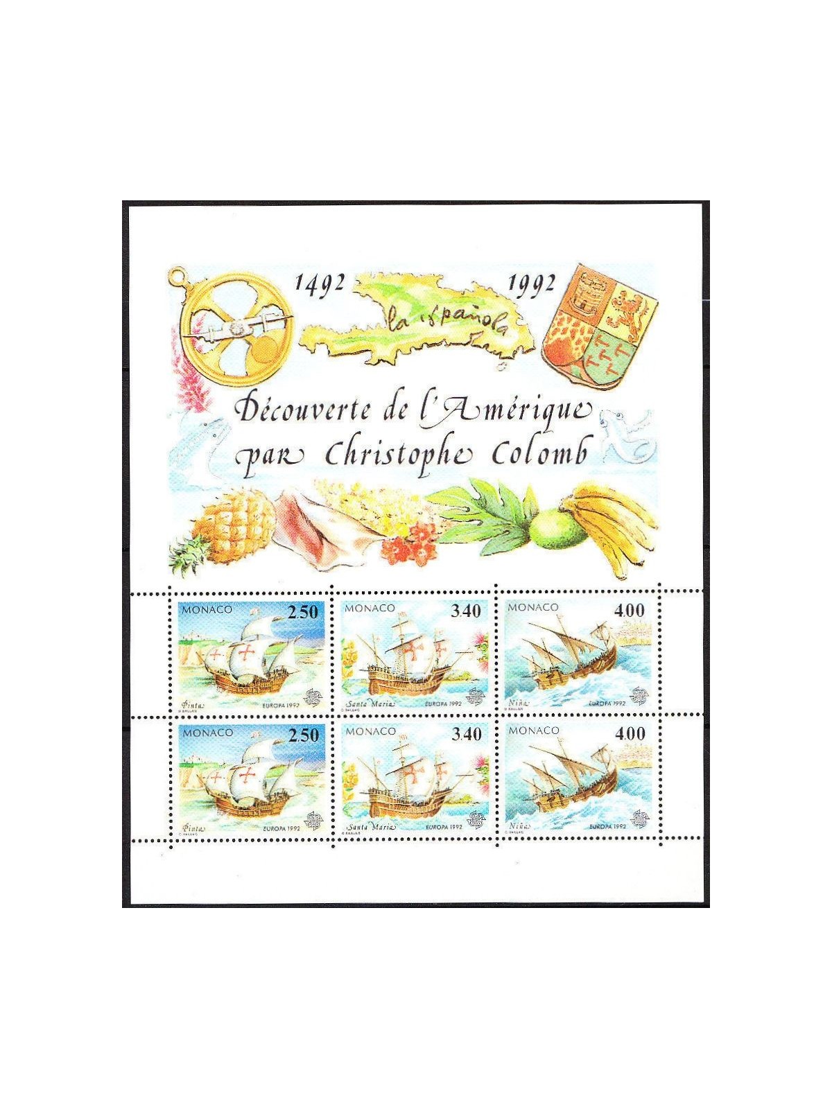 MONACO 1992 Europa BF MNH**