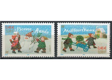 FRANCIA 2001 Auguri per il nuovo anno 2v MNH**