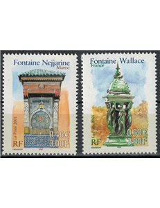 FRANCE 2001 Cultural heritage (Fountains) 2v MNH**