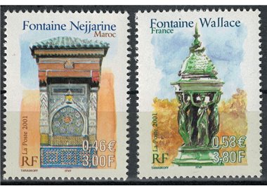 FRANCE 2001 Cultural heritage (Fountains) 2v MNH**