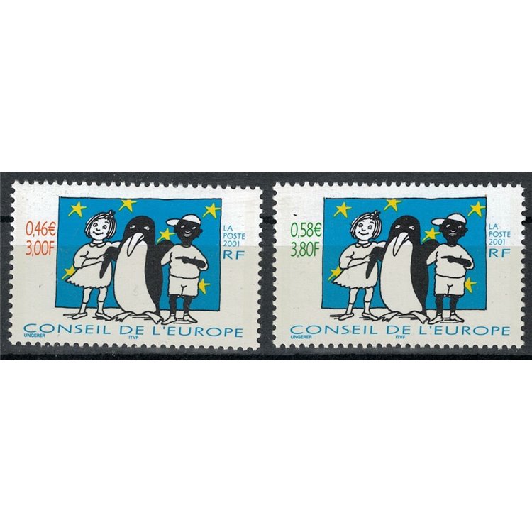 FRANCE 2001 Service (Council of Europe) 2v MNH**