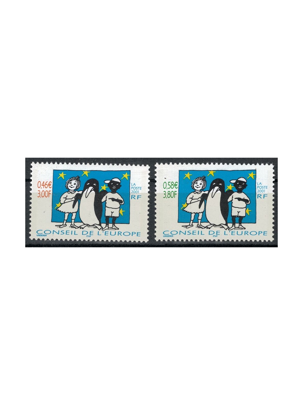 FRANCE 2001 Service (Council of Europe) 2v MNH**