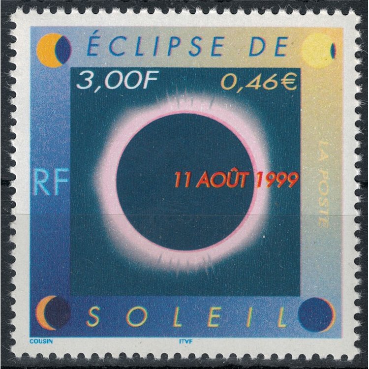FRANCE 1999 Solar Eclipse MNH**